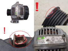 Dynamo Renault 7700422237 A11VI94 75A Valeo S3