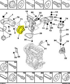 Motorsteun Origineel Citroen Peugeot Xsara 307 1.6 1839E7 9638557080